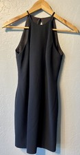 Cache Little Black Dress Womens Size 2 Open Back Halter Lined Sleeveless