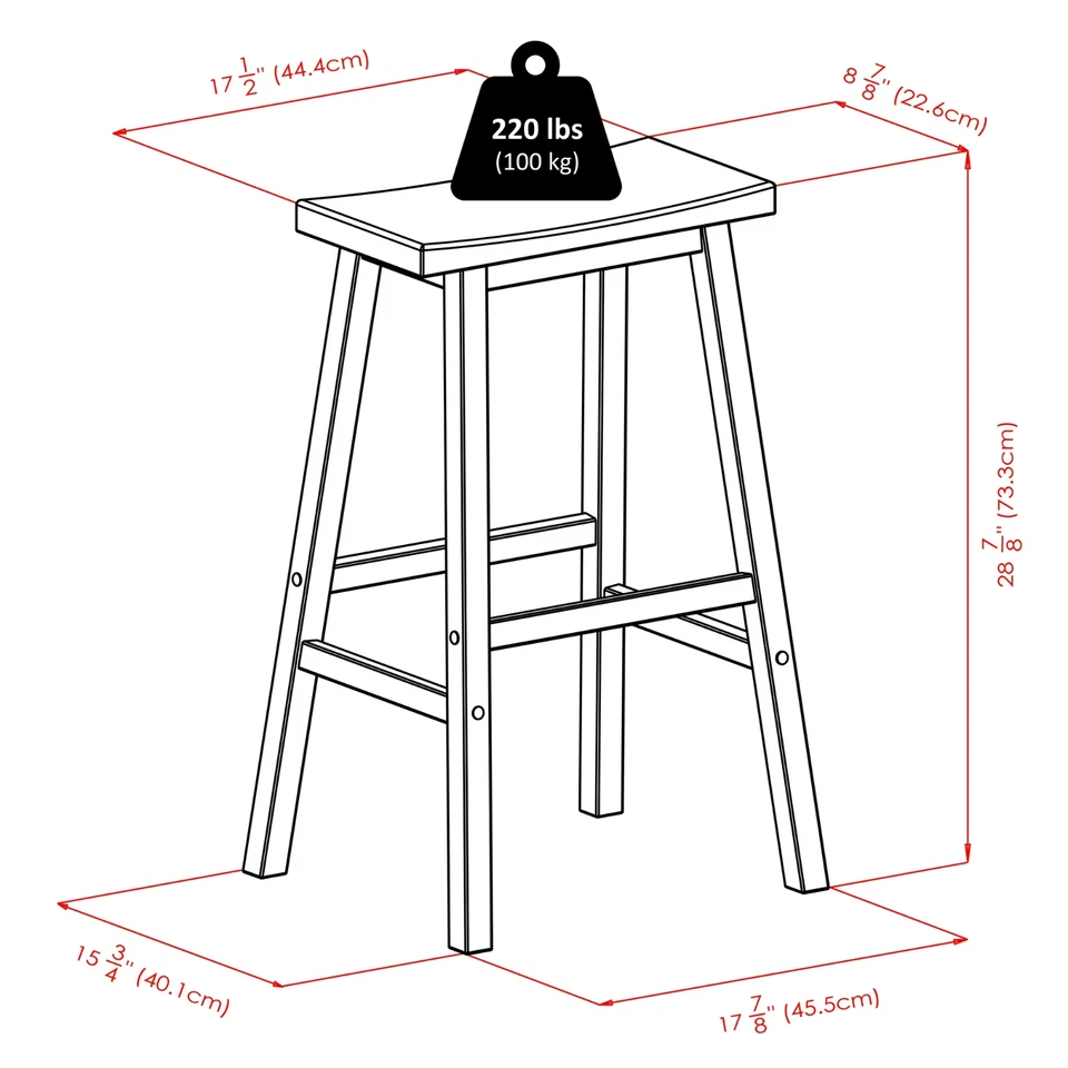 Taburete de bar con asiento de silla de montar Satori de madera Winsome, acabado nogal Foto 4 de 4