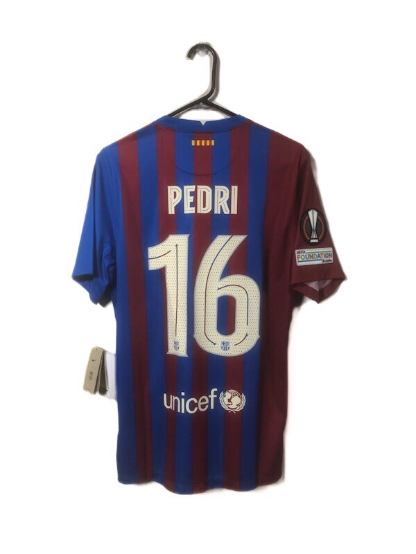 Pedri #16 Barcelona Medium 2021/22 Europa League Home BNWT