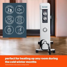 Silentnight Radiator Oil Filled Portable Electric Heater Thermostat 7 11 Fin