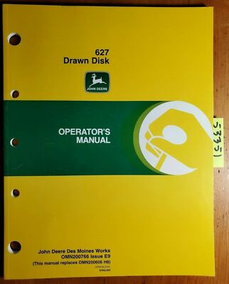 John Deere 627 Drawn Disk Owner's Operator's Manual OMN200766 E9 4/99