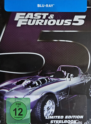 Fast & Furious Five 5 Limited Steelbook Edition mit Rückenmotiv Blu Ray NEU OVP