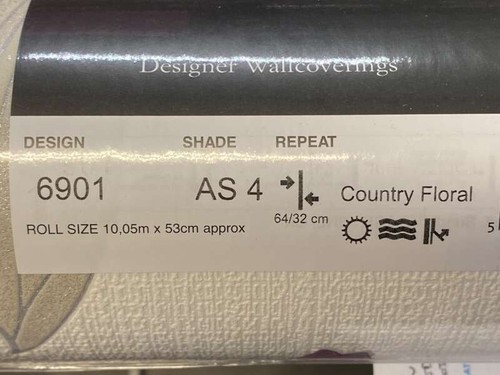 belgravia Luxury Moda Black Label Country Floral Plum Wallpaper - Design 6901 - Picture 8 of 10