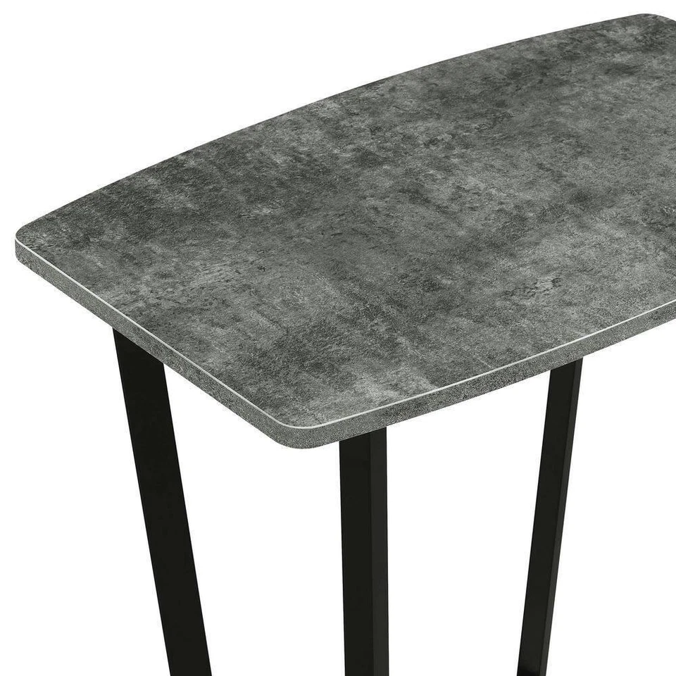 Convenience Concepts End Table Cement/Black 23.75" Rectangle Shelf Modern Design - Image 3 of 4