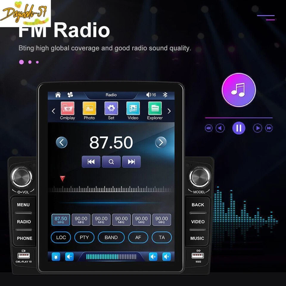 Radio de coche estéreo reproductor de pantalla táctil Bluetooth Carplay FM nuevo 2Din Bluetooth Foto 2 de 4