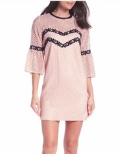 Chelsea 28 bell sleeve eyelet lace mini dress