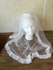 White Wedding Pearl Lace Clip Veil Hairpin Bride's Veil Dress Hair