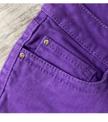 👖💜Women's Cache Size 8 Purple Straight Leg Jean 32x 23” Rise 9