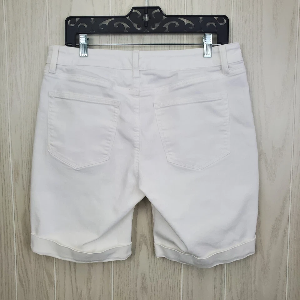 Bermudas cortas TALBOTS Girlfriend blancas elásticas 5 bolsillos con puños talla 8 DEFECTUOSAS Foto 3 de 4