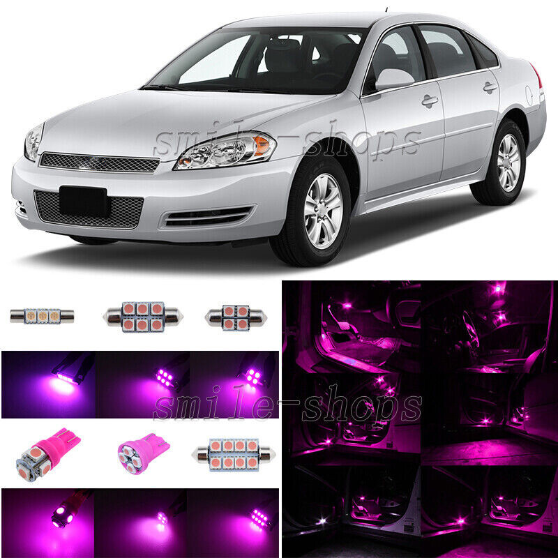 11x Pink/Purple LED Interior Light Package For 2006-2012 Chevrolet