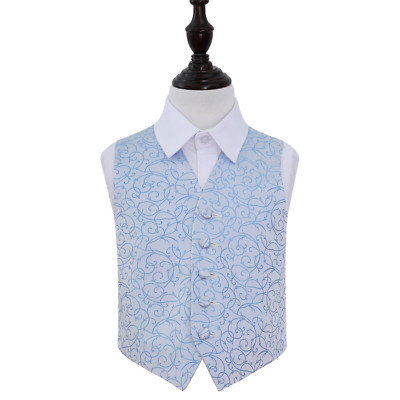 DQT gewebte Weste mit Wirbelmuster babyblau Page Jungen Hochzeit 2-14 Jahre