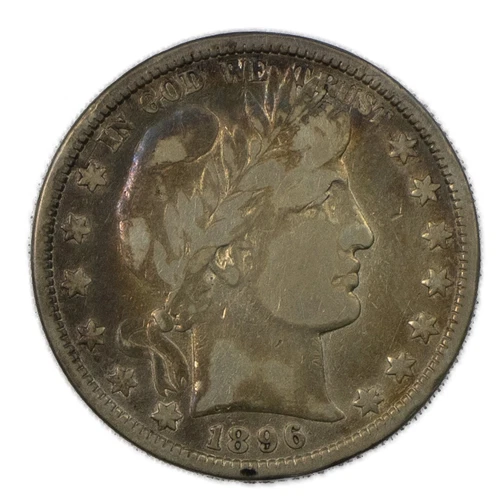 1896-P Fine FN F+ Details Liberty Barber Silver Half Dollar 50c Philadelphia