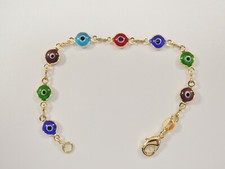 6 INCH 18K GOLD FILLED EVIL EYE BOY OR GIRL BABY BRACELET