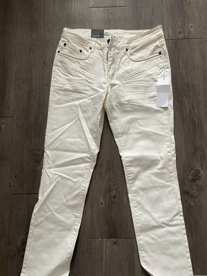 Kenneth Cole Mens Chalk Denim Jeans Pant Slim-Low Fit 30x30 Tapered - NWT