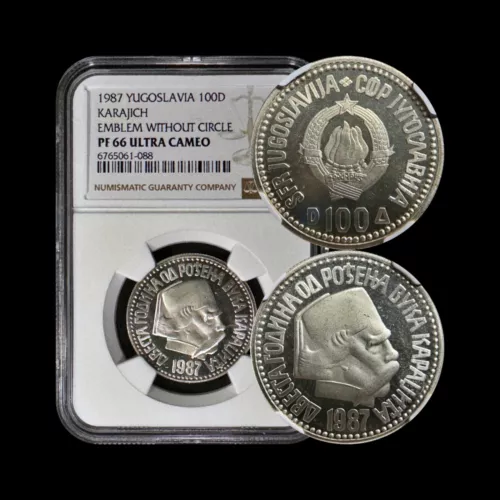 YUGOSLAVIA. 1987, 100 Dinara - NGC PF66 - Vuk Karadzic, Without Circle
