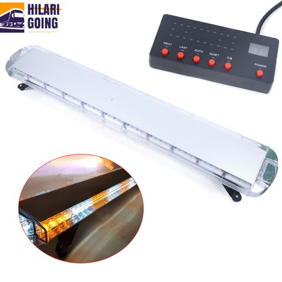 51'' 96LED Emergency Strobe Light Bar Beacon Warn Tow Truck Response White Amber