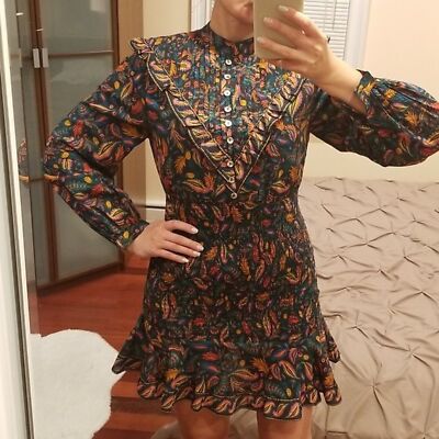 Farm Rio Black Mini Pineapples Mini Dress, Black Mini Pineapples / Xs
