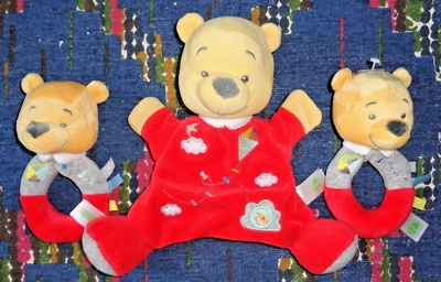 MP/ LOT 3 DOUDOU MARIONNETTE HOCHET DISNEY WINNIE L'OURSON ROUGE CERF VOLANT 9 - Photo 1/2