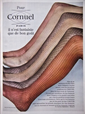 PRESSEWERBUNG 1968 LES BAS CORNUEL ES IST FANTASIE NUR FÜR GUTEN GESCHMACK
