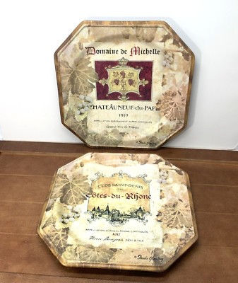Set of 2, Pamela Gladding Wide-Eyed Designs French Floral Wine Plates Decor