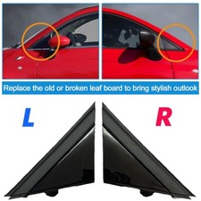 2 X For 2012-2019 Fiat 500 Door Mirror Flag Cover Moldings Leftright Black