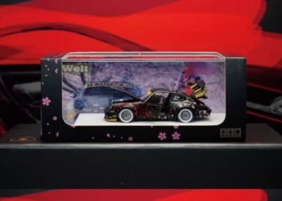 RWB ブラック レジン製1/64 1/64 PGM/TKカンパニー「RWB 964 Sakura」フル開閉ギミック