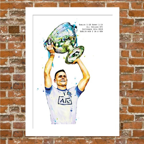 DUBLÍN GAA - TODA IRLANDA - CINCO EN UNA FILA - PÓSTER CON IMPRESIÓN ARTÍSTICA ENMARCADA. - Imagen 4 de 4