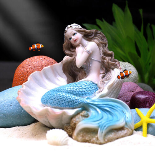 Mermaid Miniature Aquarium Decorations Resin Statue Figurine Fish Tank Ornament - Picture 11 of 18