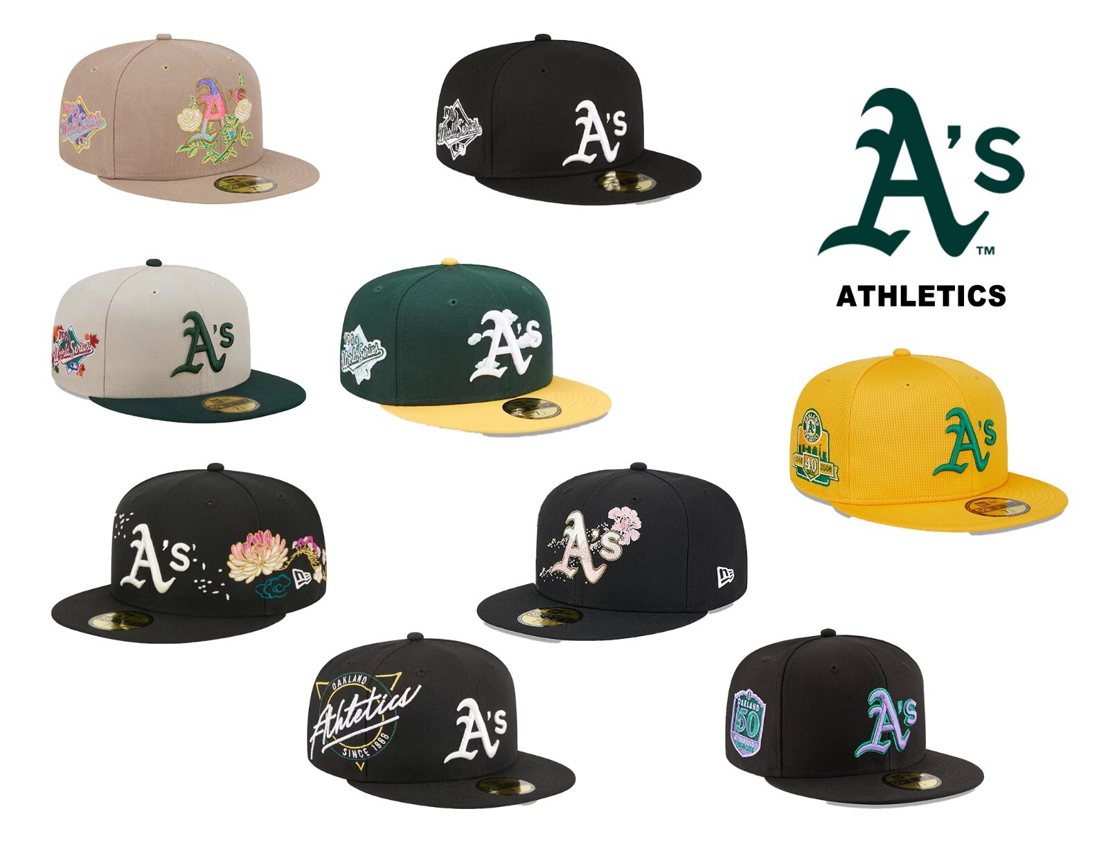 2024 New MLB Oakland Athletics New Era 59FIFTY Size Cap
