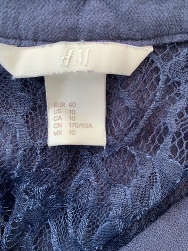 H&M Women's Blue Lace Top Size 40 EUR 12 UK T-Shirt - Picture 4 of 6
