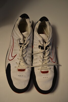 Nike Air Total Package Low Basketball Sz 14 White Red Black Sneakers 310844-111