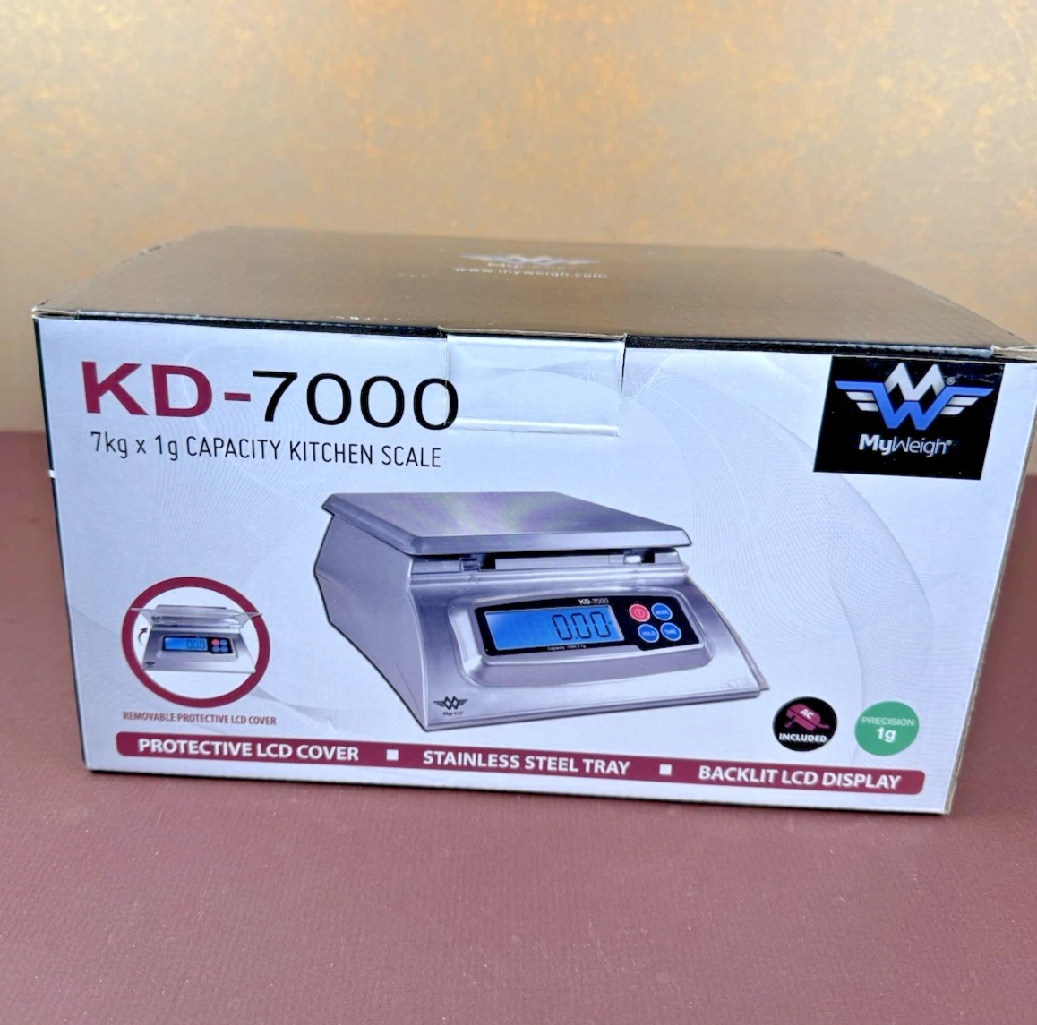 New Digital Kitchen Scale My Weigh KD-7000 Stainless Steel Silver Food Capacity