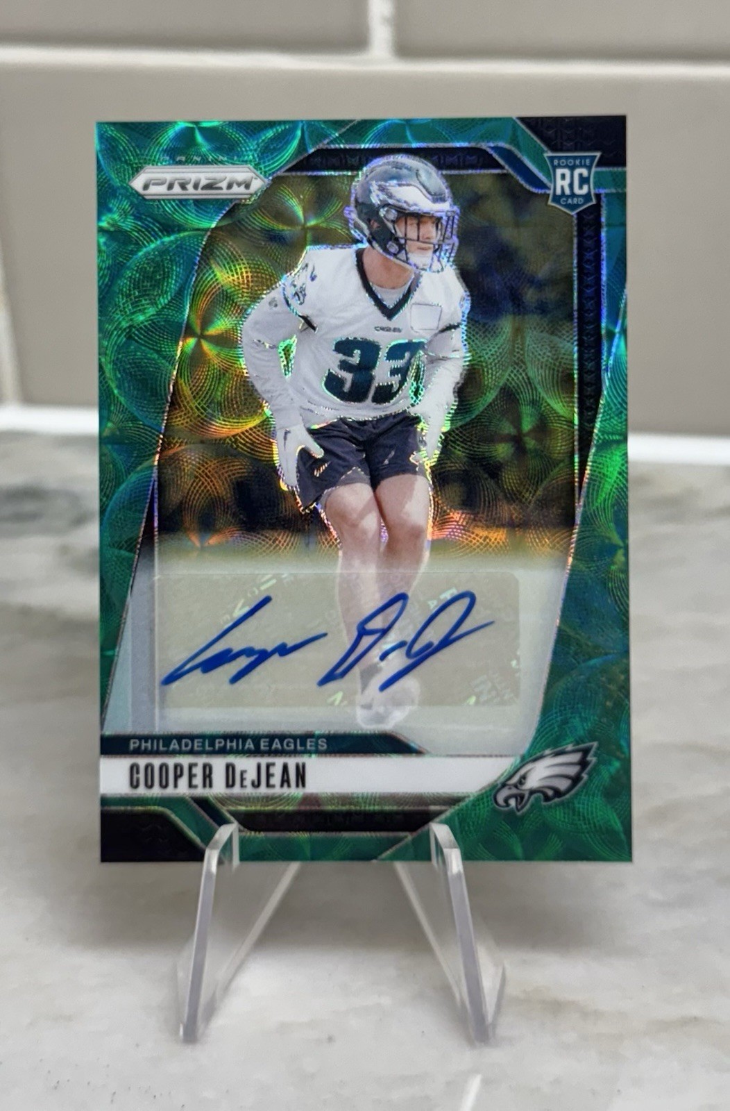 2024 Panini Prizm Cooper DeJean #321 Green Scope Auto SSP /75 RC Color Match 📈