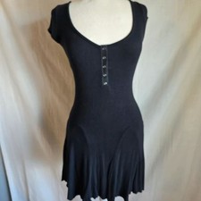 Urban Outfitters Black Snap-Front Mini Dress - Size Small