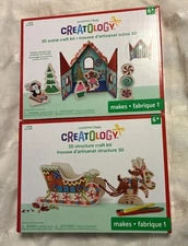 2 Christmas Creatology craft kits 3D Deer & Sleigh & 3D House Scene