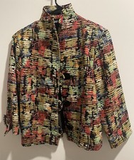 VTG 90S PAINTED PONY ABSTRACT PRINT TAPESTRY JACKET BLAZER WEARABLE ART