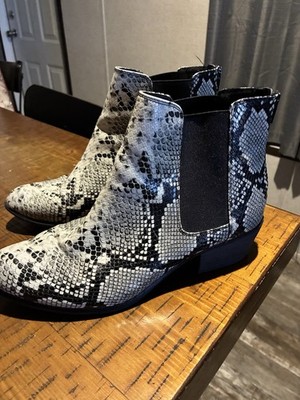 Espirt Women s Snake Print Ankle Boots - Size 10M Tylee Faux Leather Zip