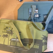 2x Trader Joe  s Large 8 Gallon Insulated Tote Bag Blue and Green Limited New 