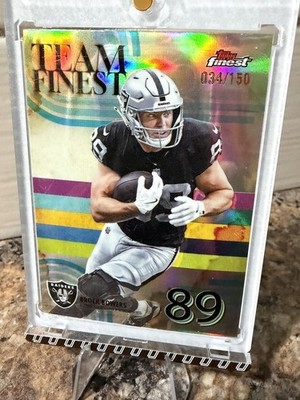 2025 Topps Finest - Team Finest Brock Bowers #TF-9 Orange Refractor  34/150