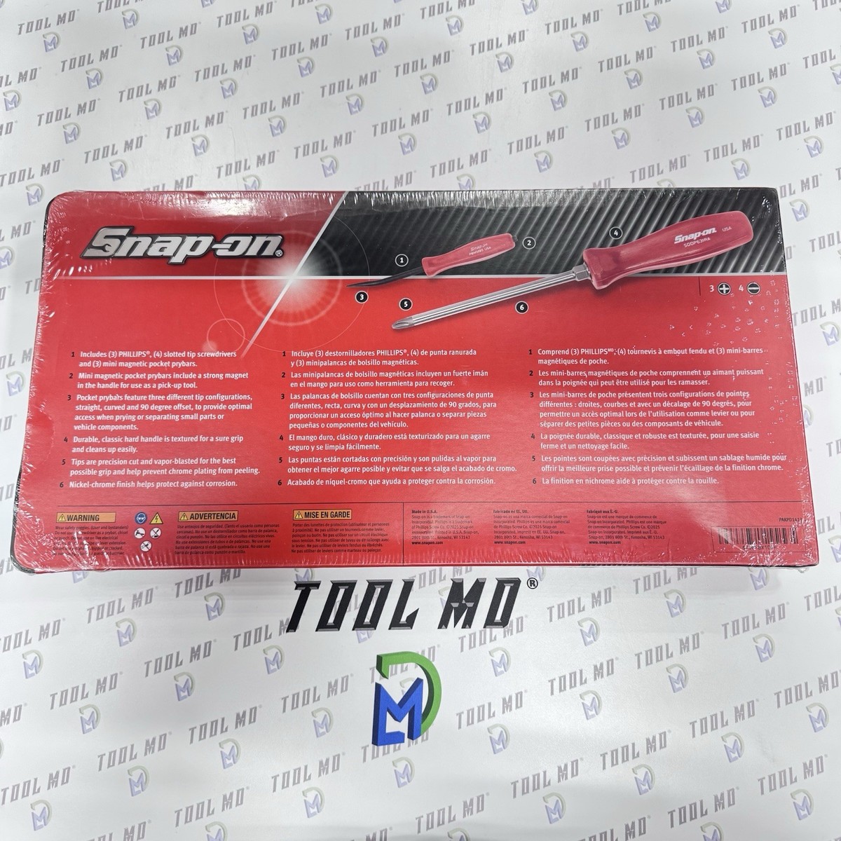 Snap-on Tools NEW RED 10pc Screwdriver & Magnetic Pocket Prybar