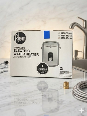 #ad Rheem Electric Tankless Water Heater RTEX 13 Gray Under Sink $330.00