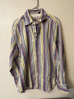 Robert Graham Men's XL Striped Long Sleeve Collared Button Up Dress Shirt