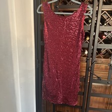 Womens Crystal  Doll Red  Disque Sequin  Dress Size Large Juniors as