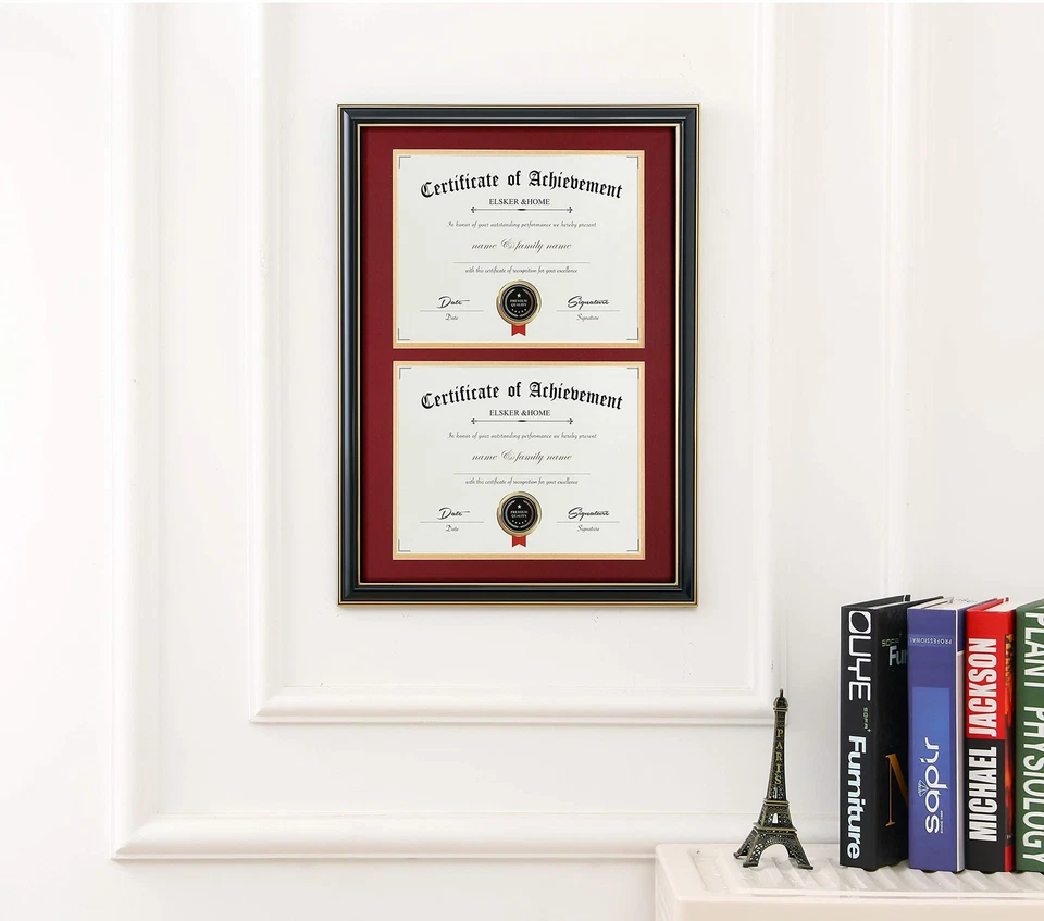 Double Diploma Frame Wood-Made for Certificates&Document for Two 8.5x11 Inch ... - Image 3 of 4
