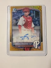 2025 Bowman Chrome Mega EDUARDO TAIT GOLD MOJO REFRCATOR AUTO #'d /50 Prospects