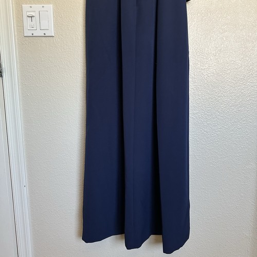 NWT Kay Unger Dress Jumpsuit Midnight Davina Crepe Walk Thru Sleeveless Stretch - Picture 7 of 13