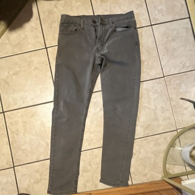 Levi's Men's Gray Slim Denim Jeans Button Logo Zip Medium Wash 5-Pocket