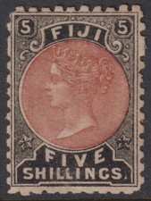 FIJI - 1899 1/- 'DULL RED & BLACK'  SG 69 MH Cv &pound;70 F0610