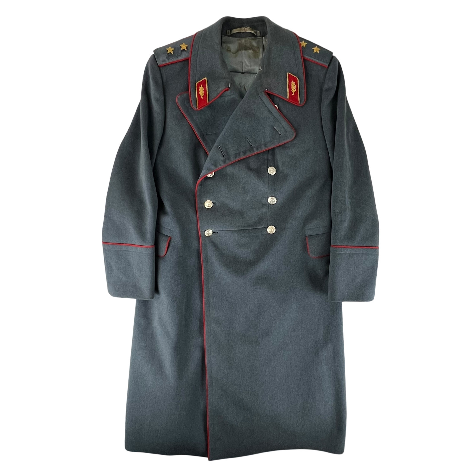 Abrigo Ejército Soviético Gris Lana De Colección Años 80 Generales Rusos Guerra Fría Grande