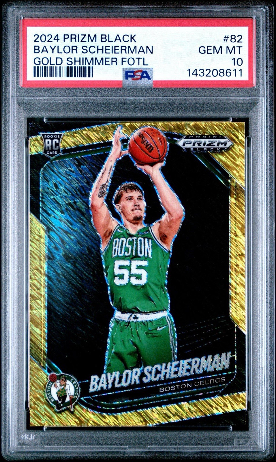 2024 Panini Prizm Black Baylor Scheierman Rookie Gold Prizm /10 PSA 10 Pop 1/1